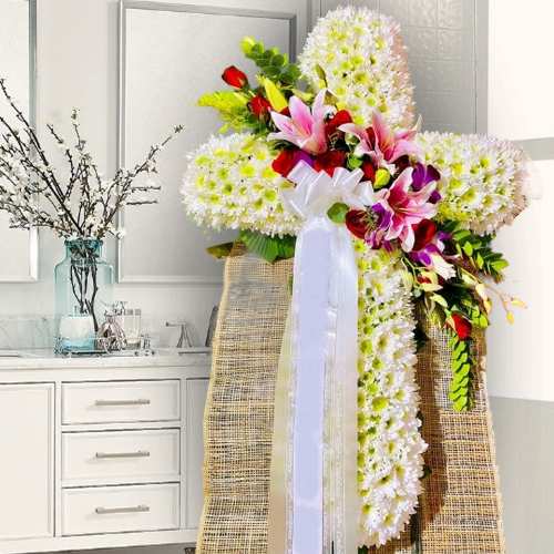 Sympathy And Solace Floral Cross