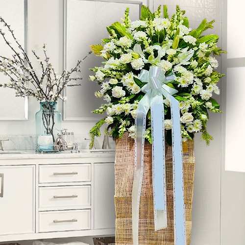 A Gentle Farewell White Floral Tribute