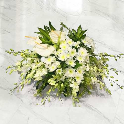 Gracious Goodbye White Arrangement