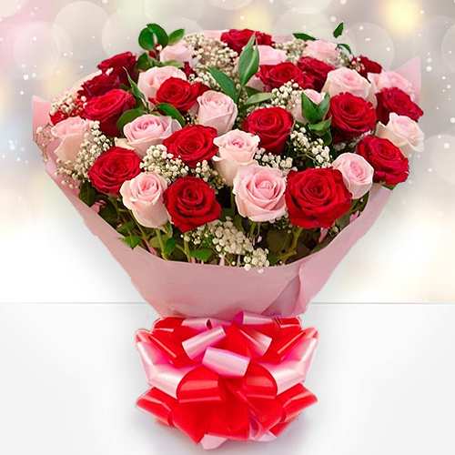 Pink And Red Rose Arrangement