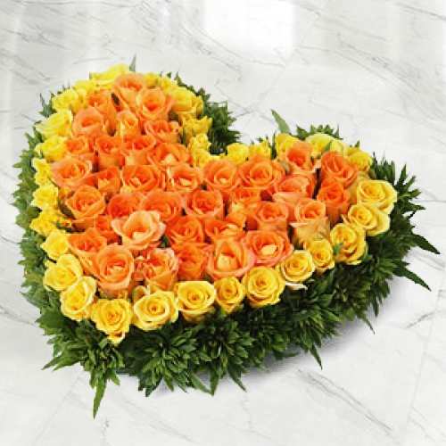60 Rose Heart Shape Arrangement