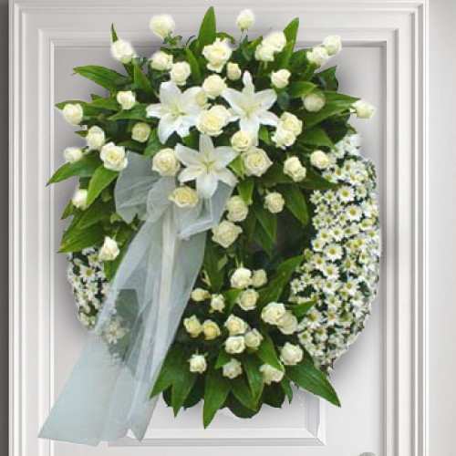 White Flower Wreath