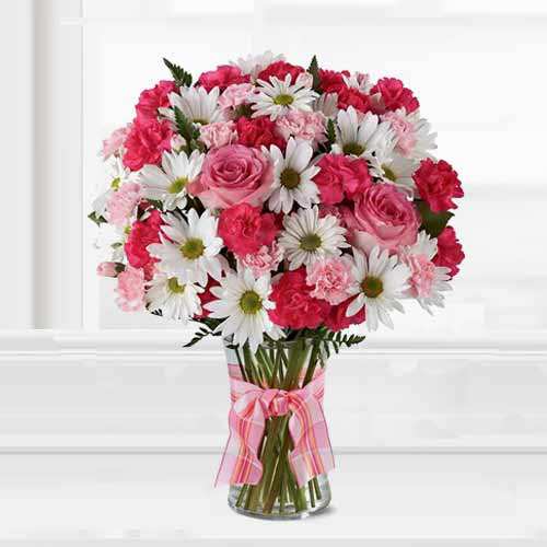 Daisies Arrangement In Vase