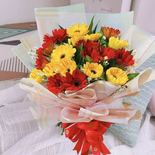 Red And Yellow Gerberas