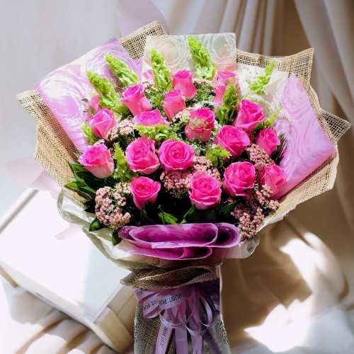 20 Premium Pink Rose Bouquet