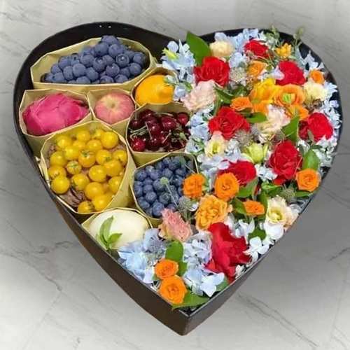 Mixed Flower And Fruits Combo