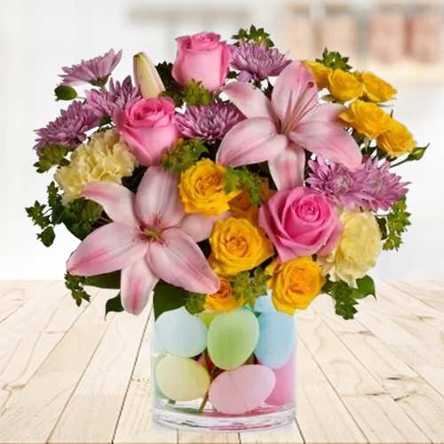 Easter Egg And Colorful Arrangement