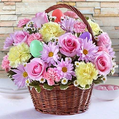 Easter Egg N Floral Joy Basket